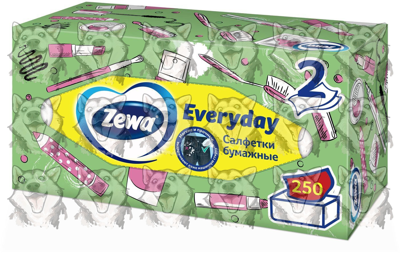 Салфетки бумажные Zewa Everyday 2-х слойные 250 шт. Купить в интернет ...