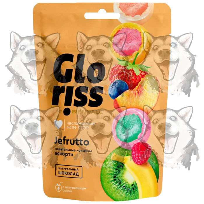 Жеват. конфеты Gloriss Jefrutto ассорти 75г. Купить в интернет-магазине ...