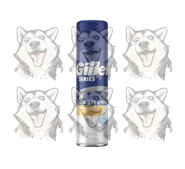 Гель для бритья Gillette Series Защищающий с миндальным маслом 200 мл ...