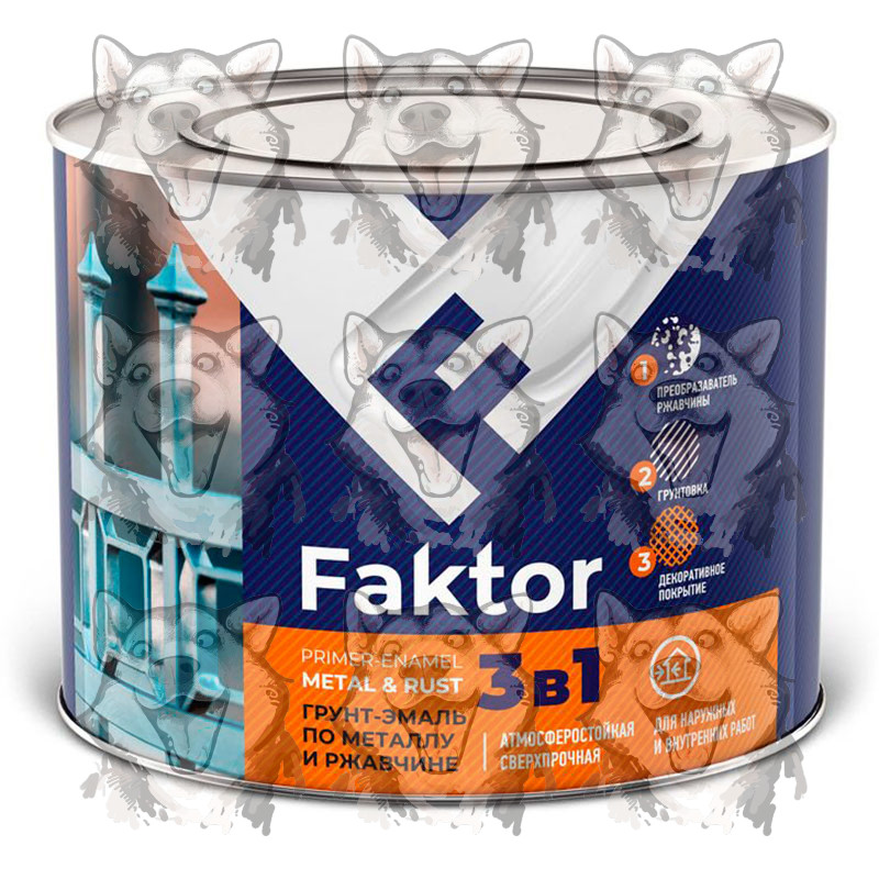 Грунт-эмаль по ржавчине Faktor 3 в 1 зеленый 1.9 кг. Купить в интернет ...