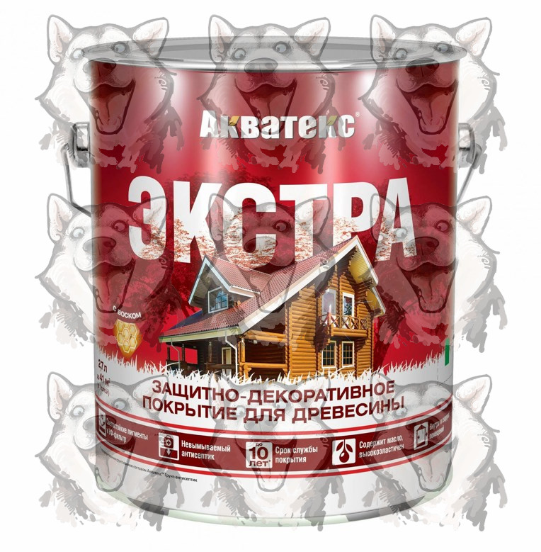 Защитно-декоративное покрытие для древесины Акватекс Экстра красное ...