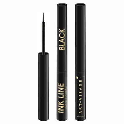 Подводка для глаз Art Visage Ink Line жидкая с кисточкой черная 3 мл ...