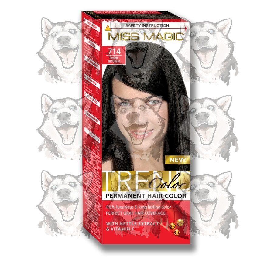 Краска для волос Miss Magic Trend Color тон 714 Темно-коричневый 90 мл ...