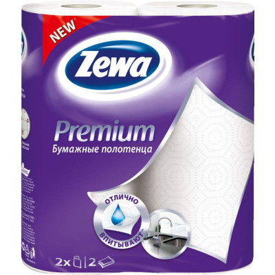 Полотенце бумажное Zewa Premium Белое 2-х слойное 2 рулона. Купить в ...