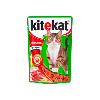 Корм для кошек Kitekat Говядина В Соусе 85 гр. Купить в интернет ...