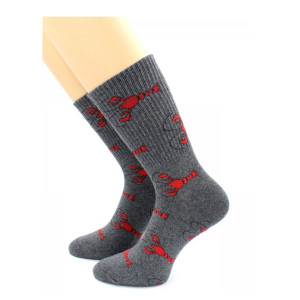 Носки Hobby Line унисекс серые Раки 36-43 см