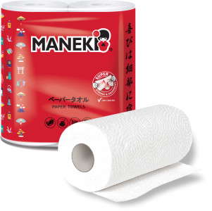 Полотенце бумажное Maneki Red 2-х слойные, 60 листов 2 рулона