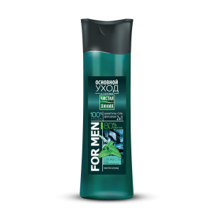 Гель для душа Чистая линия For Men Уголь 2 в 1 385 мл