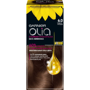 Краска для волос Garnier Olia оттенок 6.0 Темно-русый, светло-коричневый 112 мл - 1