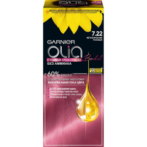 Краска для волос Garnier Olia оттенок 7.22 Металлический розовый, розовый 112 мл - 1