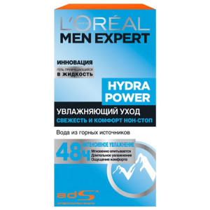 Крем для лица L`Oreal Paris Men Expert Hydra Power свежесть и комфорт увлажняющий крем-уход 50 мл