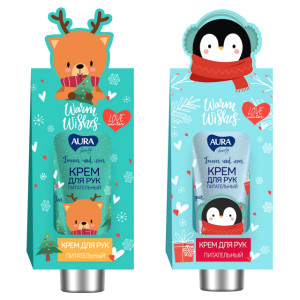 Подарочный набор Aura Beauty Warm Wishes Крем для рук Питательный Д-пантенол и экстракт меда 50 мл