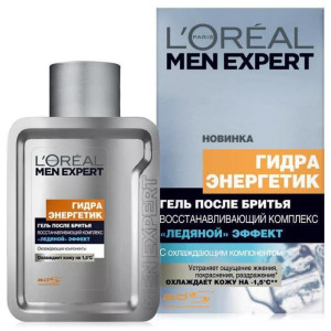 Гель после бритья L`Oreal Paris Men Expert  Гидра энергетик, Ледяной эффект восстанавливающий, охлаждающий 100 мл
