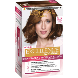 Краска для волос L`Oreal Paris Excellence оттенок 5.3, Светло-каштановый Золотистый - 1