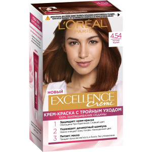 Краска для волос L`Oreal Paris Excellence оттенок 4.54, Богатый Медный - 1