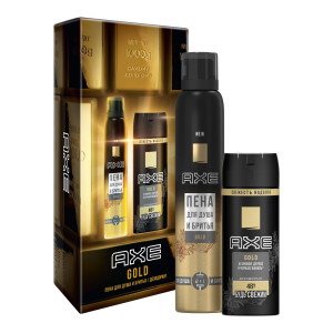 Подарочный набор Axe Gold дезодорант, пена для душа и бритья 150+200 мл - 1