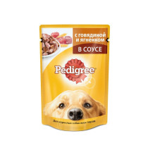 Корм для собак Pedigree для взрослых собак с говядиной и ягненком в соусе 85 гр
