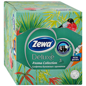 Салфетки бумажные Zewa Deluxe Box арома коллекция 3-х слойные 60 шт
