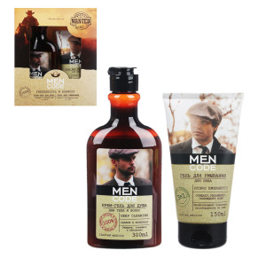 Подарочный набор MEN CODE Крем-гель для душа Deep Cleaning 300 мл и гель для умывания Hydro Energetic 150 мл