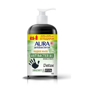 Мыло жидкое Aura Eco Protect Detox Антибактериальное 450 мл