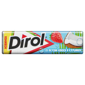 Жевательная резинка Dirol со вкусом кокоса и клубники 13.6 гр