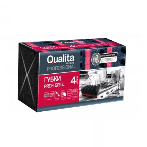 Губки для посуды Qualita Profi Grill 105x65x46 мм 4 шт – 1