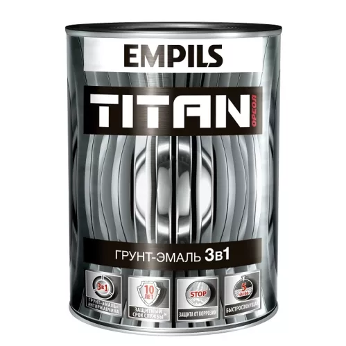 Грунт-эмаль по ржавчине ОРЕОЛ TITAN черный RAL 9005 0.9 кг – 1