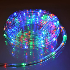 СНОУ БУМ Шнур LED 10м, 24LED/m, 2 дорожки, 8 режимов, мультицвет, 220В