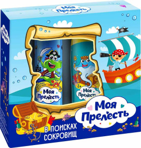 Подарочный набор Моя Прелесть Шампунь-гель Морские приключения 250 мл и пенка-мусс для купания Моя Прелесть Приключения пиратов Голубая 200 мл