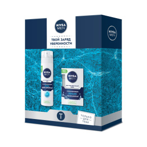 Подарочный набор Nivea Men Успокаивающий Гель для бритья и Лосьон после бритья для чувствительной кожи
