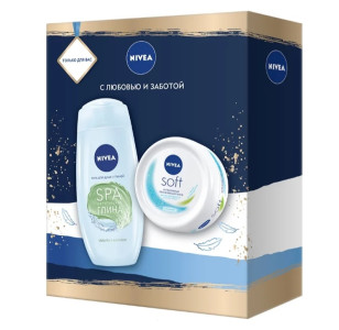 Подарочный набор Nivea Интенсивное увлажнение Увлажняющий крем NIVEA Soft и Гель для душа Spa