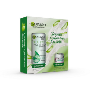 Подарочный набор Garnier Garnier Body Молочко для тела с бифидокомплексом и алоэ вера, увлажняющее, для нормальной кожи, 250 мл + дезодорант-антиперспирант шариковый "Mineral, Невидимый Свежесть Алоэ" с активными минералами, защита 48 часов, женский, 50 мл