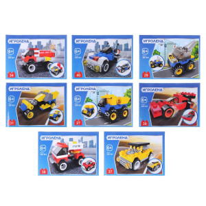 Конструктор Игроленд 27-40 дет.,8 дизайнов 10х7х3 см