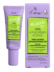 Крем для лица Витэкс LikeMe Контроль над порами затирка для маскировки пор с пудрой мягкого фокуса 20 мл
