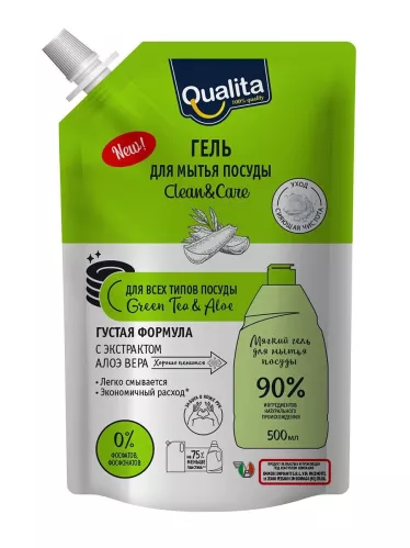 Средство для мытья посуды Qualita Green Tea&Aloe 500 мл – 1