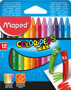 Карандаши восковые Maped Color Peps Wax трехгранные 12 цветов
