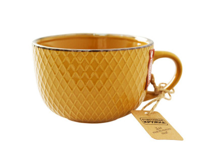 Кружка Кружки Разные Ornament Yellow желтый для супа 480 мл