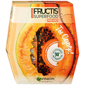 Подарочный набор Garnier Fructis Hairfood Шампунь Папайя Superfood Восстановление для поврежденных волос, 350 мл + Маска для волос 3в1 Фруктис, Superfood Папайя, восстанавливающая, для поврежденных волос, 390 мл
