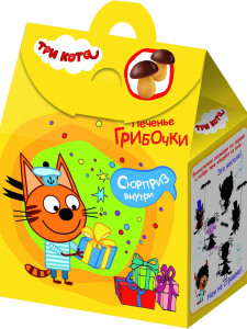 Печенье Конфитрейд Три кота грибочки декорированные глазурью с сюрпризом