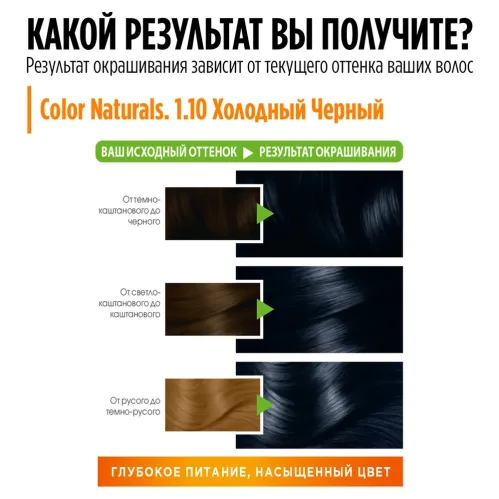 Крем-краска для волос Garnier Color Naturals оттенок 1.10 Холодный черный 110 мл – 6