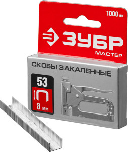 Скобы Снабжение ЗУБР для степлера тонкие тип 53 8 мм 1000 шт