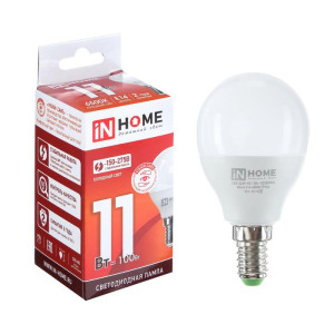 Лампа светодиодная LED-ШАР-VC 11Вт 230В Е14 6500К 990Лм IN HOME