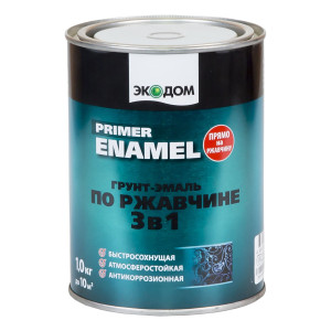 Грунт-эмаль ЭкоДом 3 в 1 по ржавчине красно-коричневый RAL3009 1 кг - 1