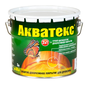 Защитно-декоративное покрытие для древесины Акватекс 2 в 1 Сосна 3 л - 1
