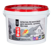 Краска фасадная Dali Резиновая для кровли, цоколя, фасада белая база А 12 кг