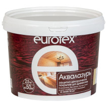 Аквалазурь Eurotex Защитно-декоративное покрытие для древесины белый 2.5 кг