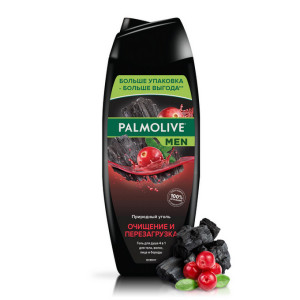 Гель для душа Palmolive 4 в 1 с природным углем для мужчин 500 мл - 1
