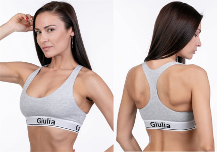 GIULIA COTTON BRA спорт.топ х/б L grigio melange