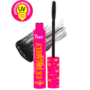Тушь для ресниц 7 Days UV glow Neon удлинение тон 302 Miss sexobeat светящаяся 10 мл