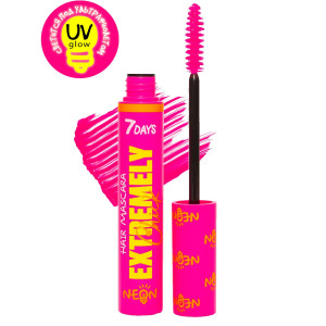 Тушь для волос светящаяся 7 Days UV glow Neon тон 601 Electric Розовый / под ультрафиолетом неоново-розовый 10 мл